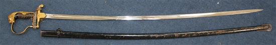 A German Third Reich officers sword by Paul Weyersberg, Solingen, overall incl. scabbard 42.5in.